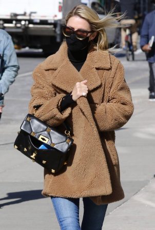 Nicky Hilton - Wearing a brown teddy bear coat while out in Manhattan