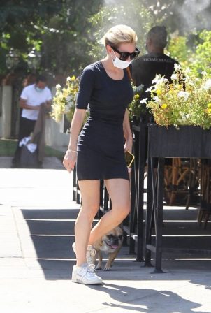 Nicky Whelan - Out for a dog walk in Studio City