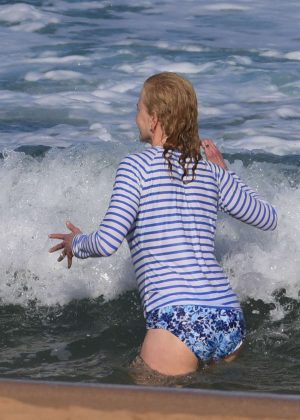Nicole Kidman in Bikini Bottoms at Palm Beach in Sydney