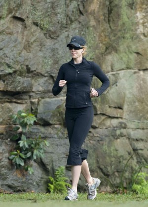 Nicole Kidman in Tights Jogging in Sydney