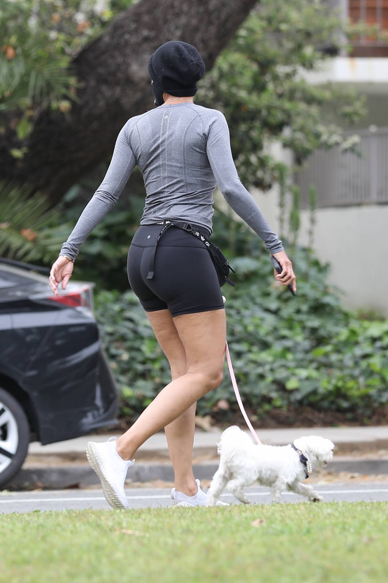 Nicole Murphy in Shorts - Walk with her dogs in Santa Monica