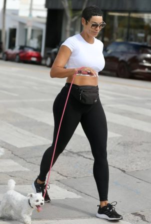 Nicole Murphy - Keeps it casual as she is walking her dog in West Hollywood