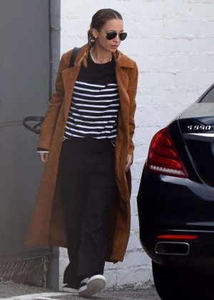 Nicole Richie in Long Coat out in Studio City