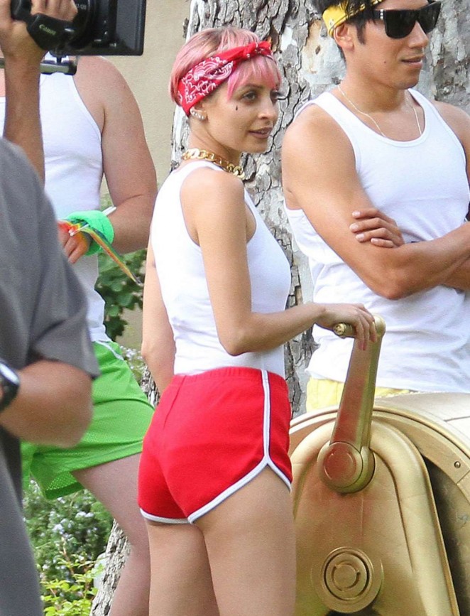 Nicole Richie in Red Shorts Out in Los Angeles