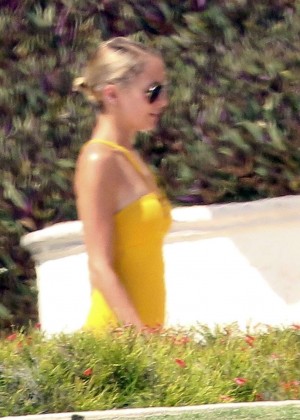 Nicole Richie in Yellow Swimsuit in Los Cabos