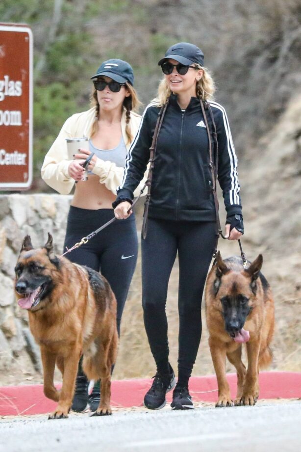 Nicole Richie - On a hike in the hills of Los Angeles with her dogs