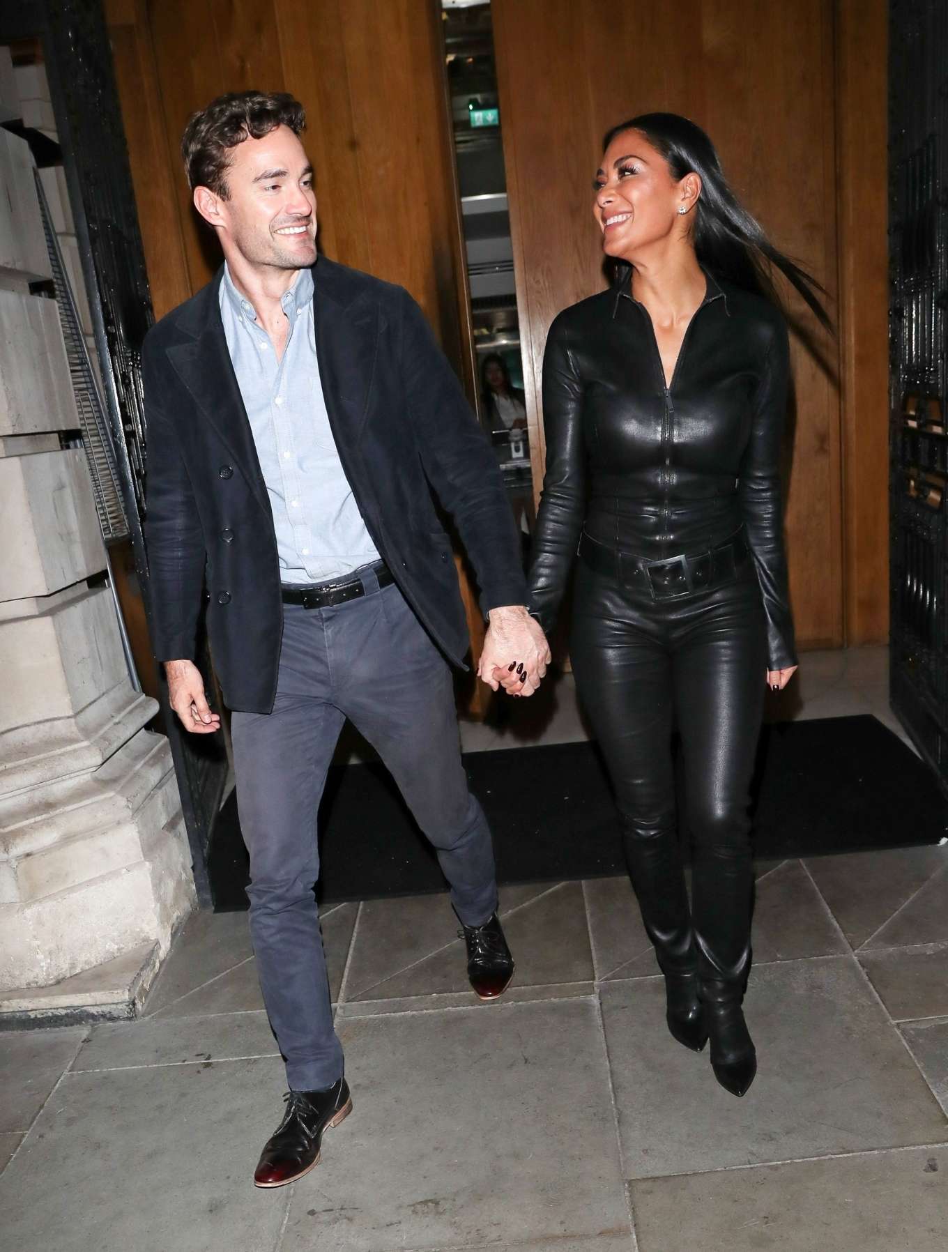 Nicole Scherzinger 2020 : Nicole Scherzinger in Leather Catsuit with Thom Evans – Out in London-11