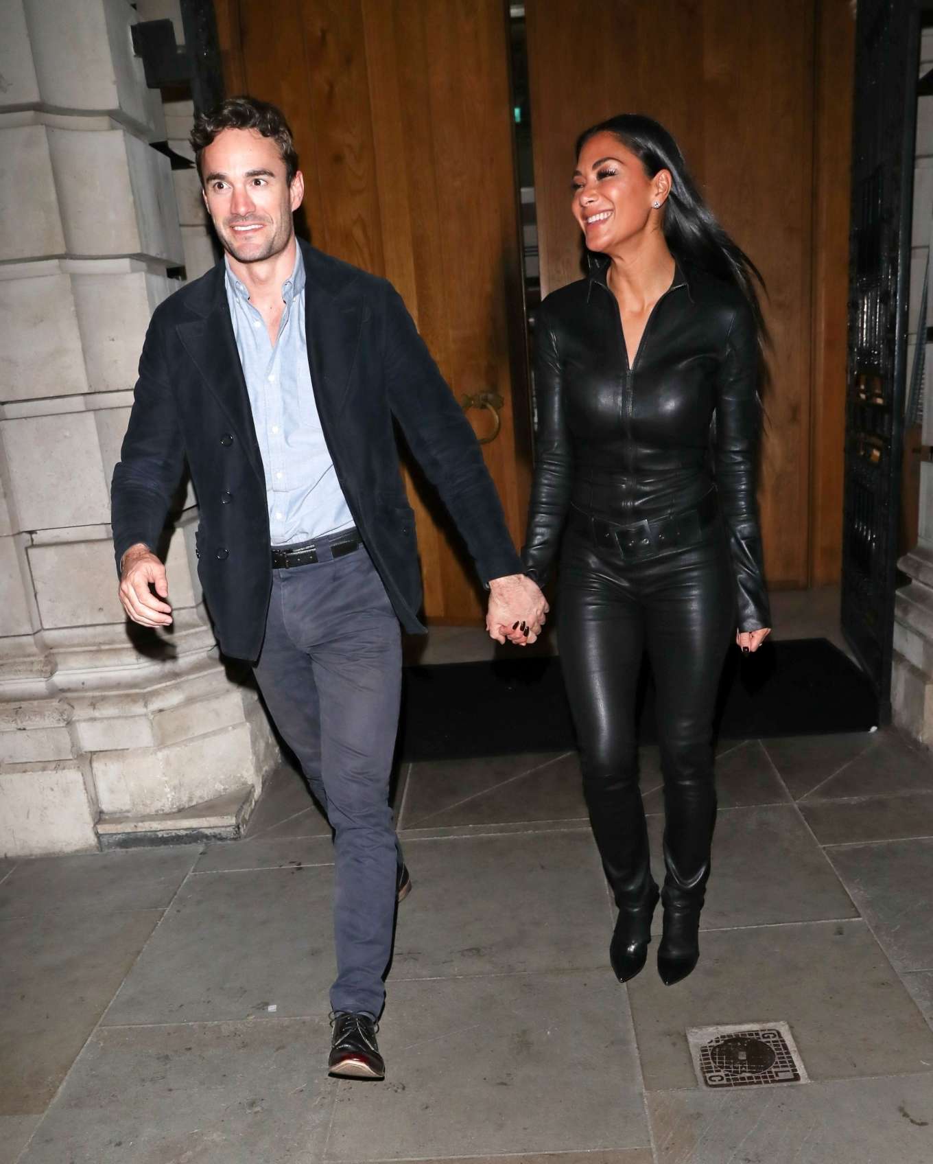Nicole Scherzinger 2020 : Nicole Scherzinger in Leather Catsuit with Thom Evans – Out in London-16