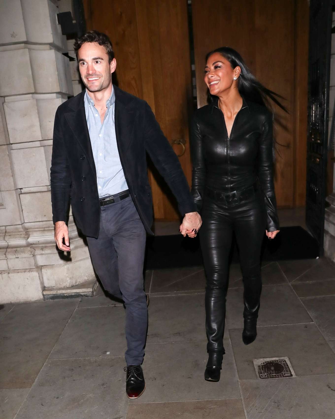 Nicole Scherzinger 2020 : Nicole Scherzinger in Leather Catsuit with Thom Evans – Out in London-18