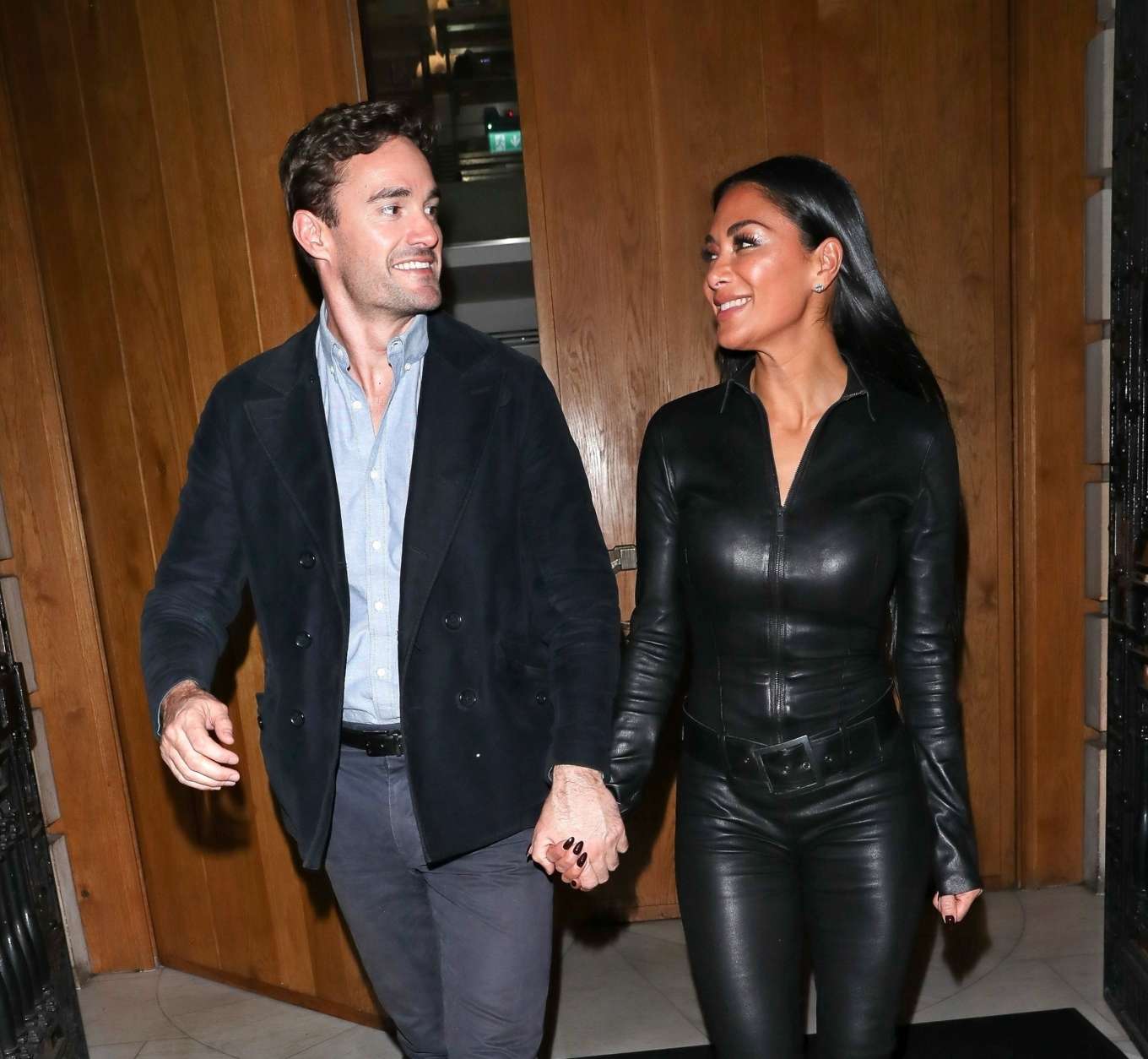 Nicole Scherzinger 2020 : Nicole Scherzinger in Leather Catsuit with Thom Evans – Out in London-22