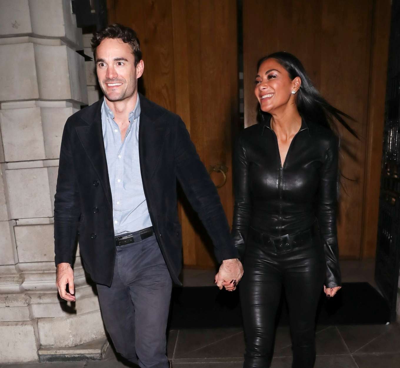 Nicole Scherzinger 2020 : Nicole Scherzinger in Leather Catsuit with Thom Evans – Out in London-23
