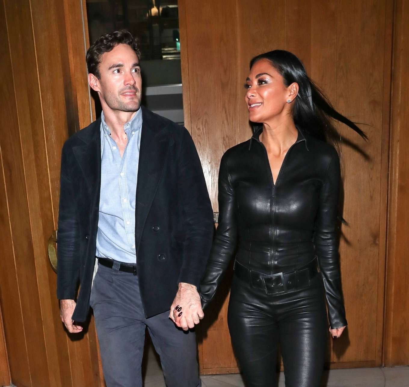 Nicole Scherzinger 2020 : Nicole Scherzinger in Leather Catsuit with Thom Evans – Out in London-24