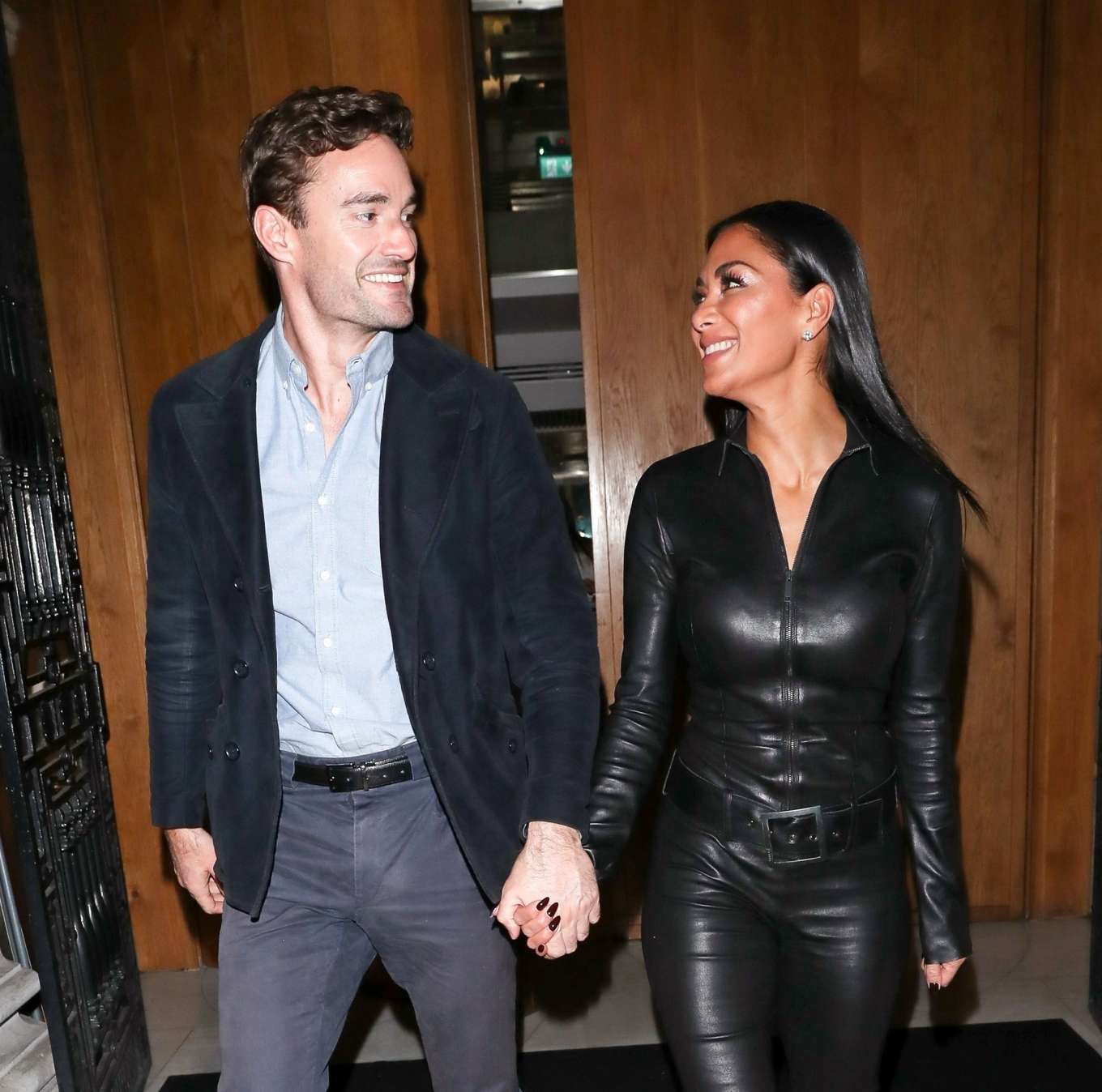 Nicole Scherzinger 2020 : Nicole Scherzinger in Leather Catsuit with Thom Evans – Out in London-29