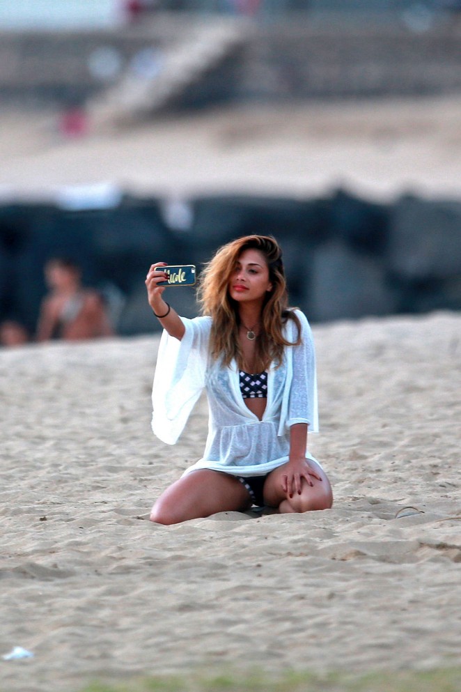 Nicole Scherzinger on the beach in Hawaii