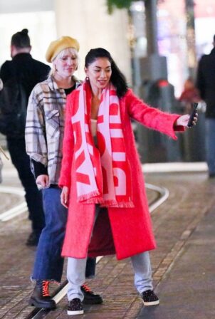 Nicole Scherzinger - Stops to take photos while at The Grove with friends in Los Angeles