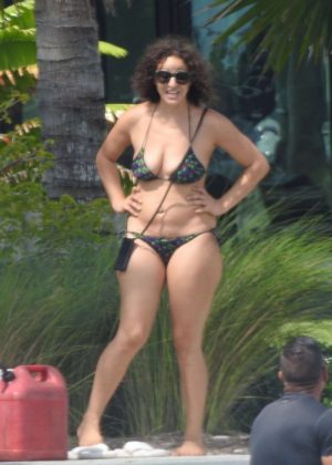 Nicole Tuck in Bikini on the beach in Miami