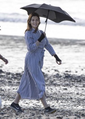 Nigella Lawson at the beach in Auckland