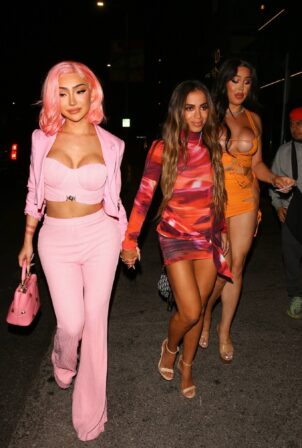 Nikita Dragun and Anitta - seen arriving at The Nice Guy in Los Angeles