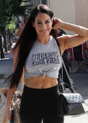 Nikki Bella in Crop Top - Arrives at the dance studio in Los Angeles
