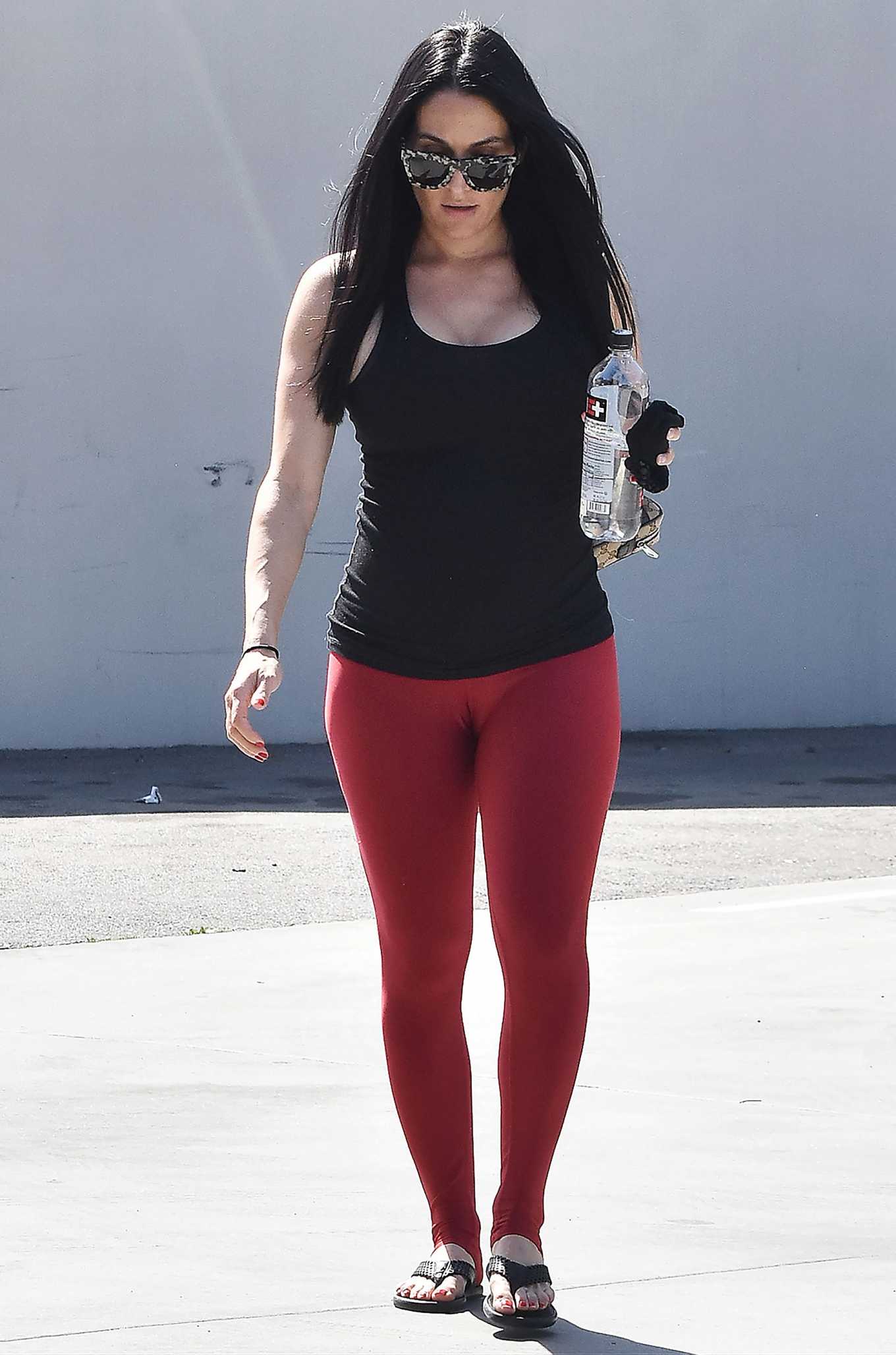 Nikki Bella in red Tights - Out and about in Los Angeles. 