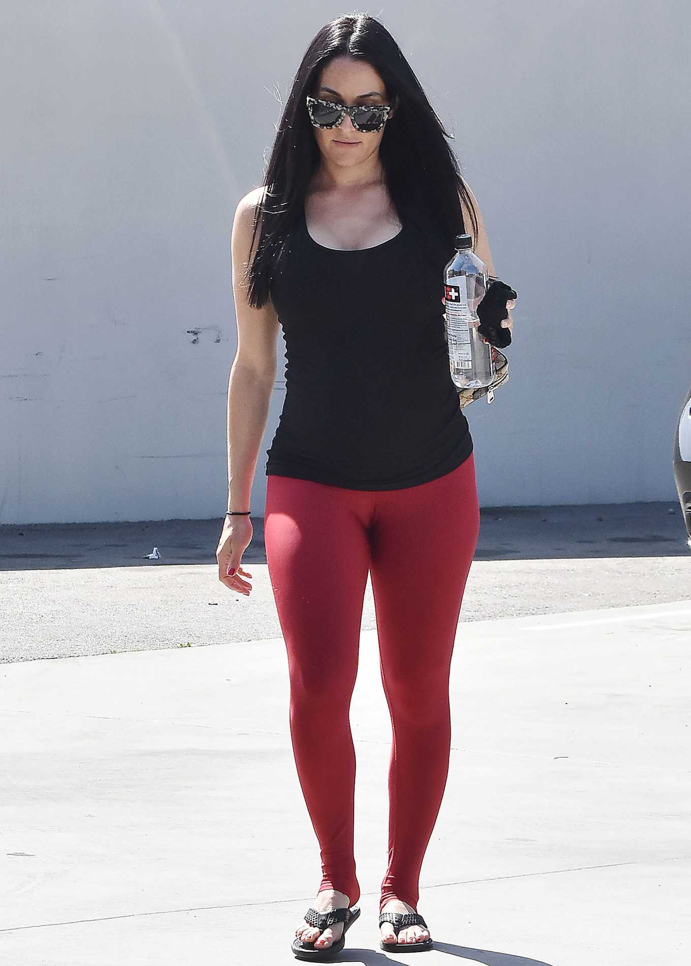Nikki Bella in red Tights â€“ Out and about in Los Angeles