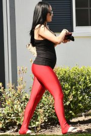 Nikki Bella in red Tights - Out and about in Los Angeles