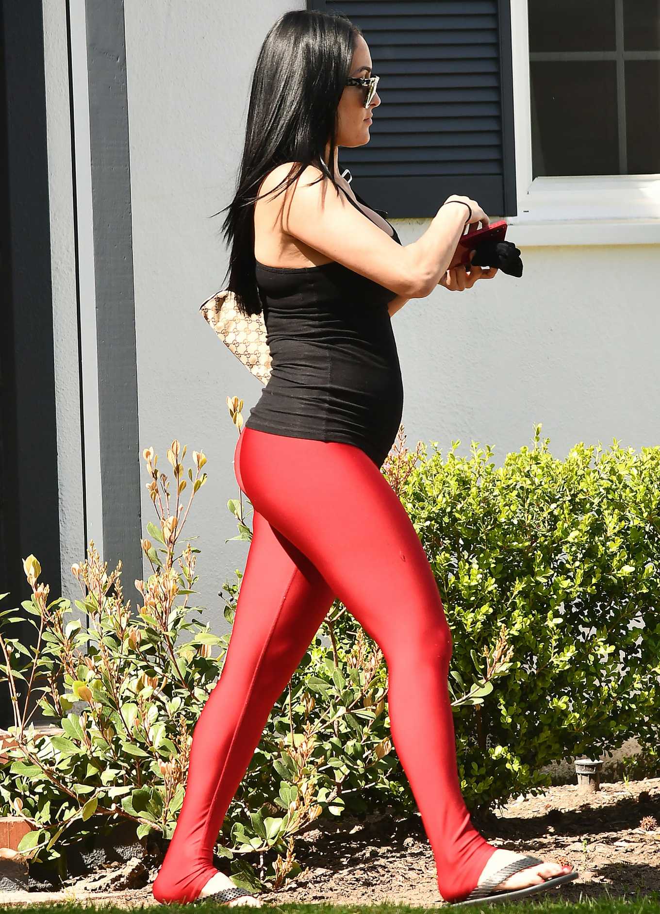 Nikki Bella In Red Tights â€“ Out And About In Los Angeles