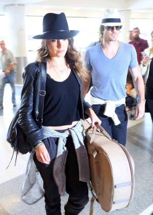 Nikki Reed and Ian Somerhalder at LAX airport in LA