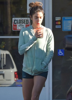 Nikki Reed in Short Shorts at Breakroom Cafe in Los Angeles
