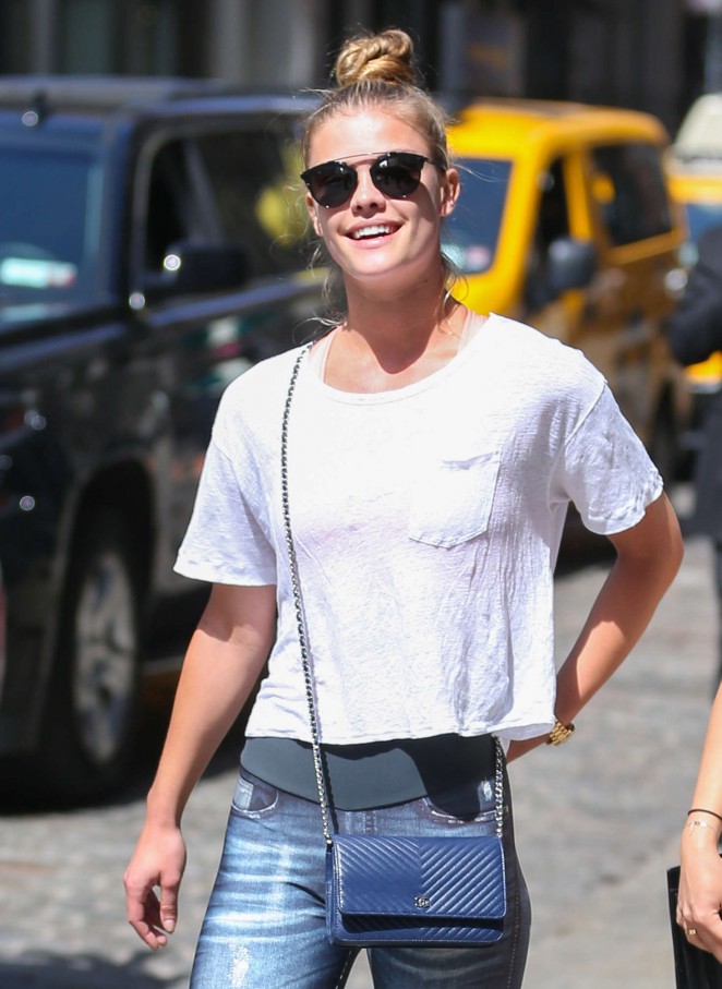 Nina Agdal in Jeans out and about in New York