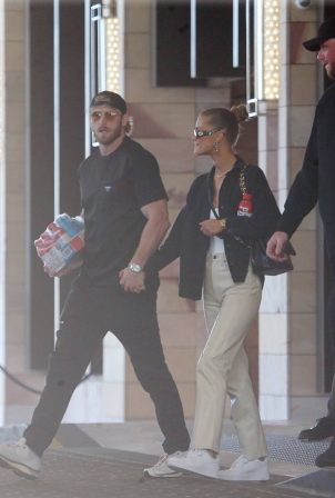 Nina Agdal - Spotted while leaving hotel in Perth