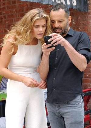 Nina Agdal with Start-Up Founder Tarik Sansal to preview new Romio App in NYC