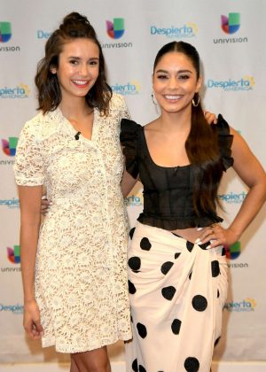 Nina Dobrev and Vanessa Hudgens at 'Despierta America' TV show in Miami