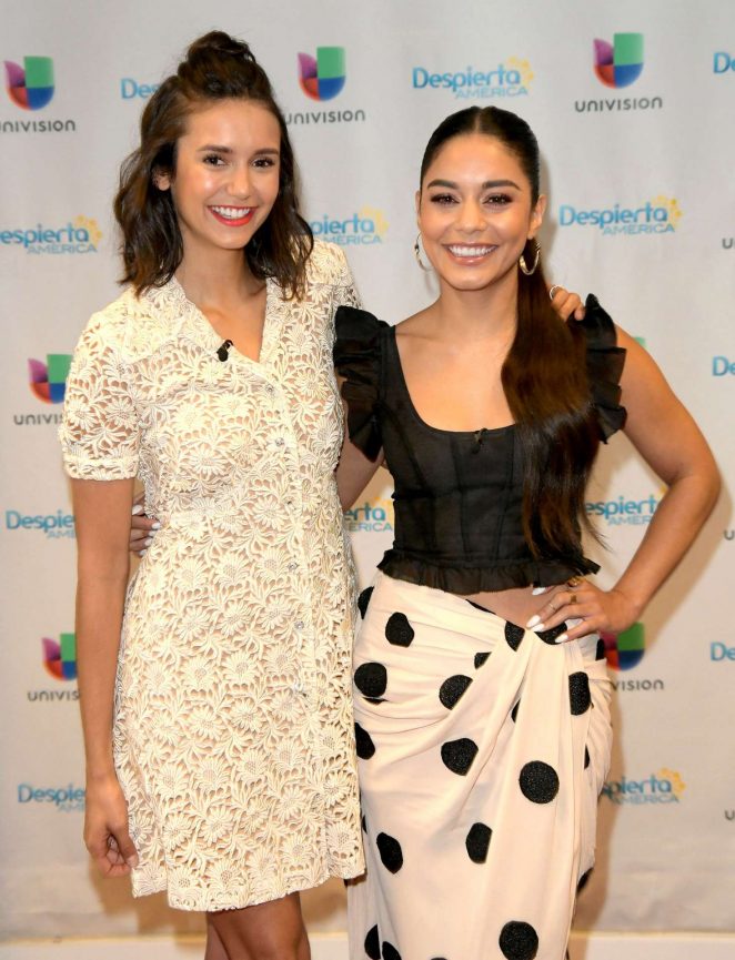 Nina Dobrev and Vanessa Hudgens at 'Despierta America' TV show in Miami