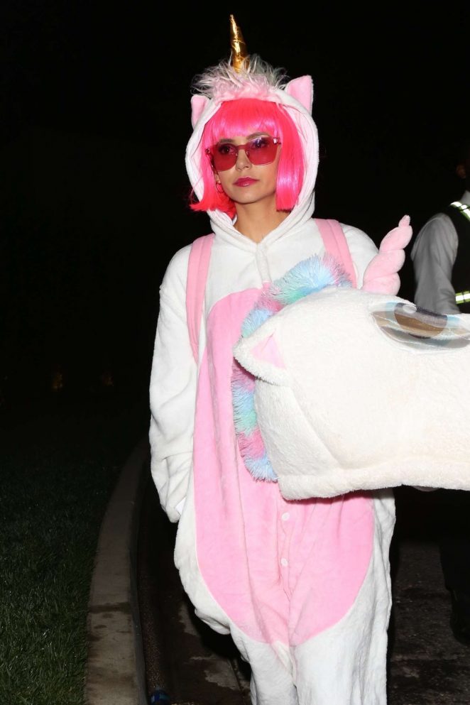 Nina Dobrev - Arrives at Kate Hudson's Annual Halloween Party in West Hollywood