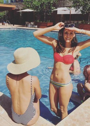 Nina Dobrev in Bikini at a Pool in Hawaii