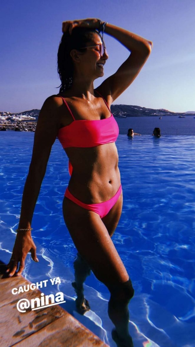 Nina Dobrev in Pink Bikini - Social Media Pics