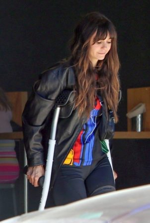 Nina Dobrev - On a crutches at vegan donut shop Fonuts - Los Angeles