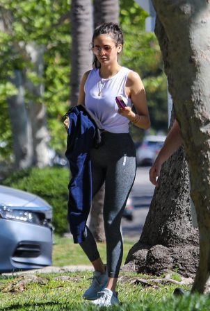 Nina Dobrev - Seen heading to a gym in Los Angeles
