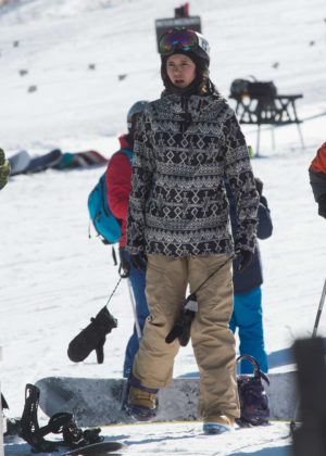 Nina Dobrev - Skiing in Aspen