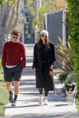 Nina Dobrev - Spotted on a walk in Los Angeles