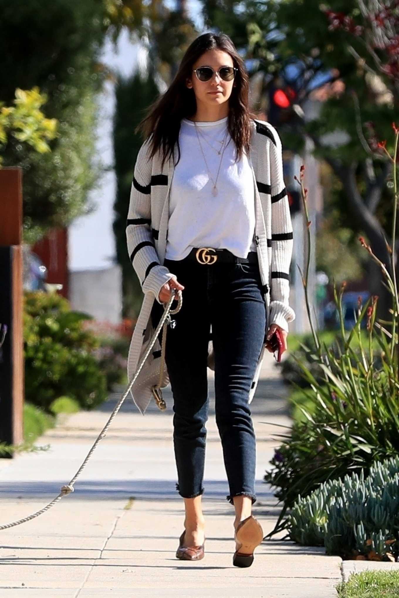 Nina Dobrev â€“ Walks Her Pup In LA