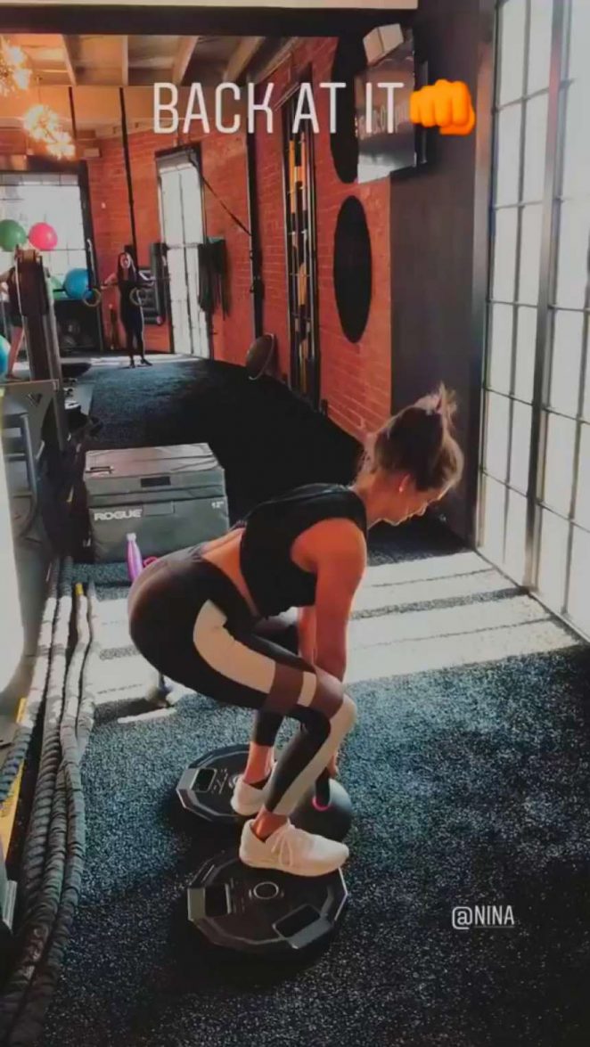 Nina Dobrev Working out - Instagram