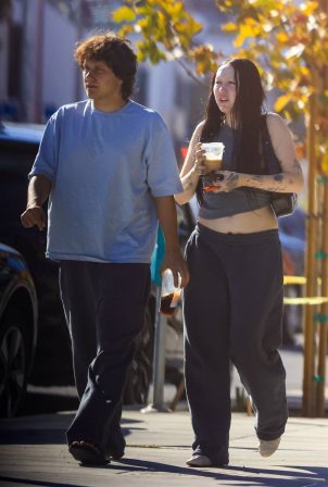 Noah Cyrus - With her fiancé Pinkus seen while taking a stroll in West Hollywood