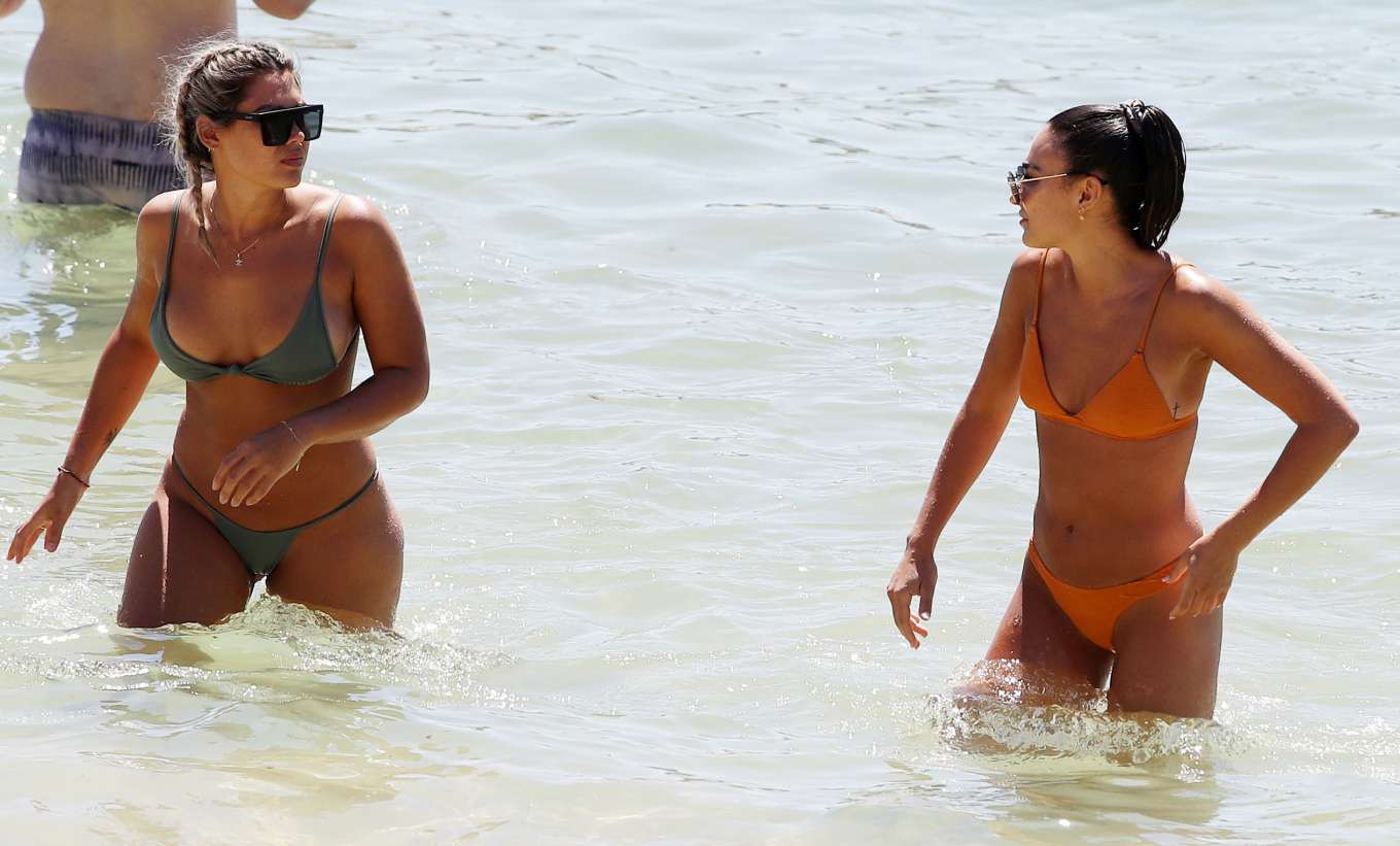 Noni Janur and Tayla Damir in Bikini on the beach in Sydney. 