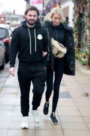 Olivia Attwood and Bradley Dack - Out for lunch at Victors Restaurant in Hale Cheshire