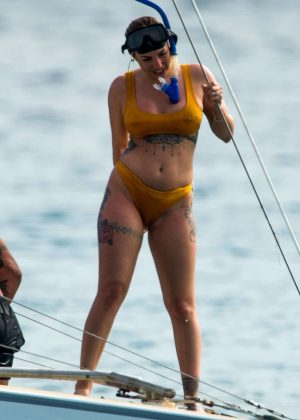 Olivia Buckland in Yellow Bikini in Bridgetown