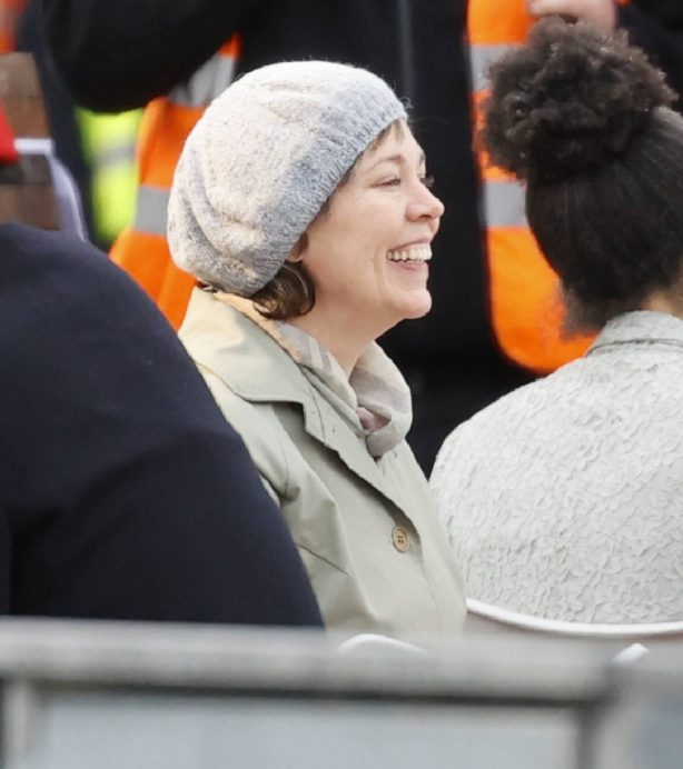 Olivia Colman - On the set of Sky HBO mini series Landscapers in Essex