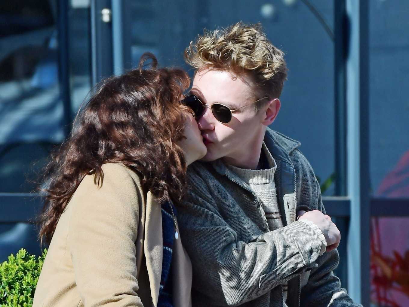 Olivia Cooke and Ben Hardy â€“ Shares a kiss out in London