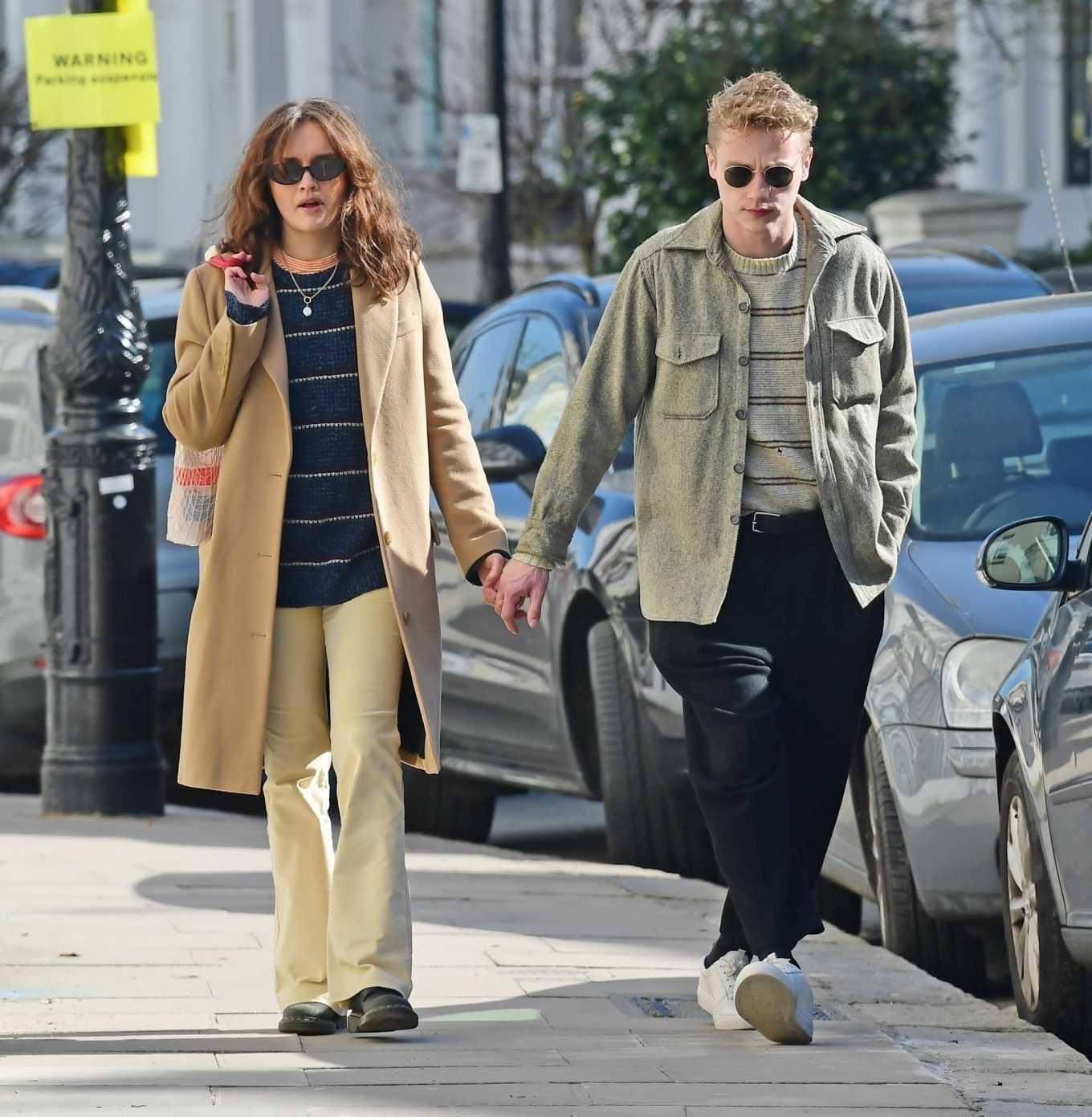 Olivia Cooke and Ben Hardy â€“ Shares a kiss out in London